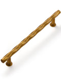 Cabinet Pulls Antique Brass 5" Hole Center 5 Pack Hammered