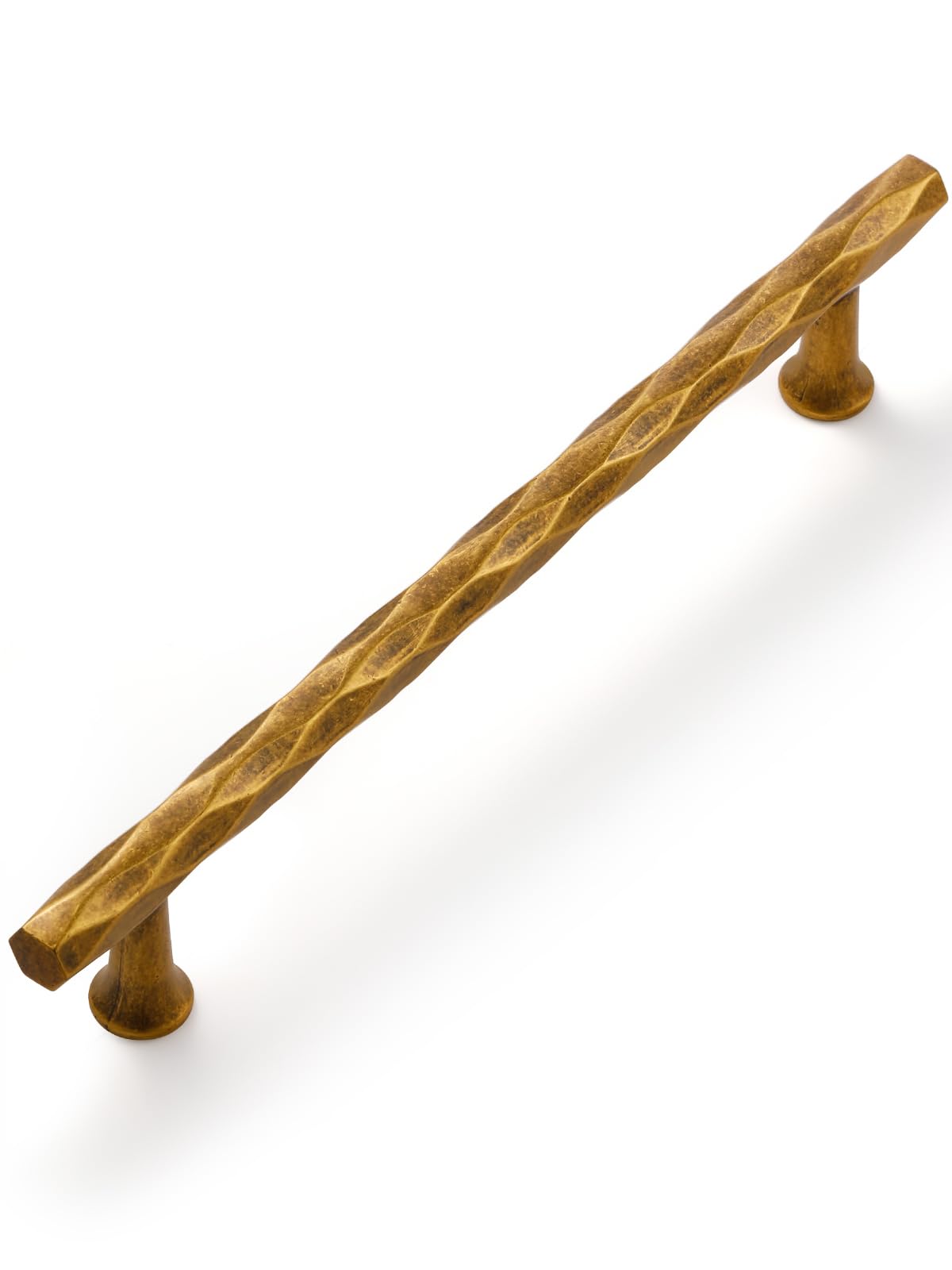 Cabinet Pulls Antique Brass 5" Hole Center 5 Pack Hammered