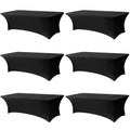Black Tablecloths 96x30 Inch Table Cloths for 8 Foot Rectangle Tables, Wrinkle Resistant Washable Rectangular Spandex