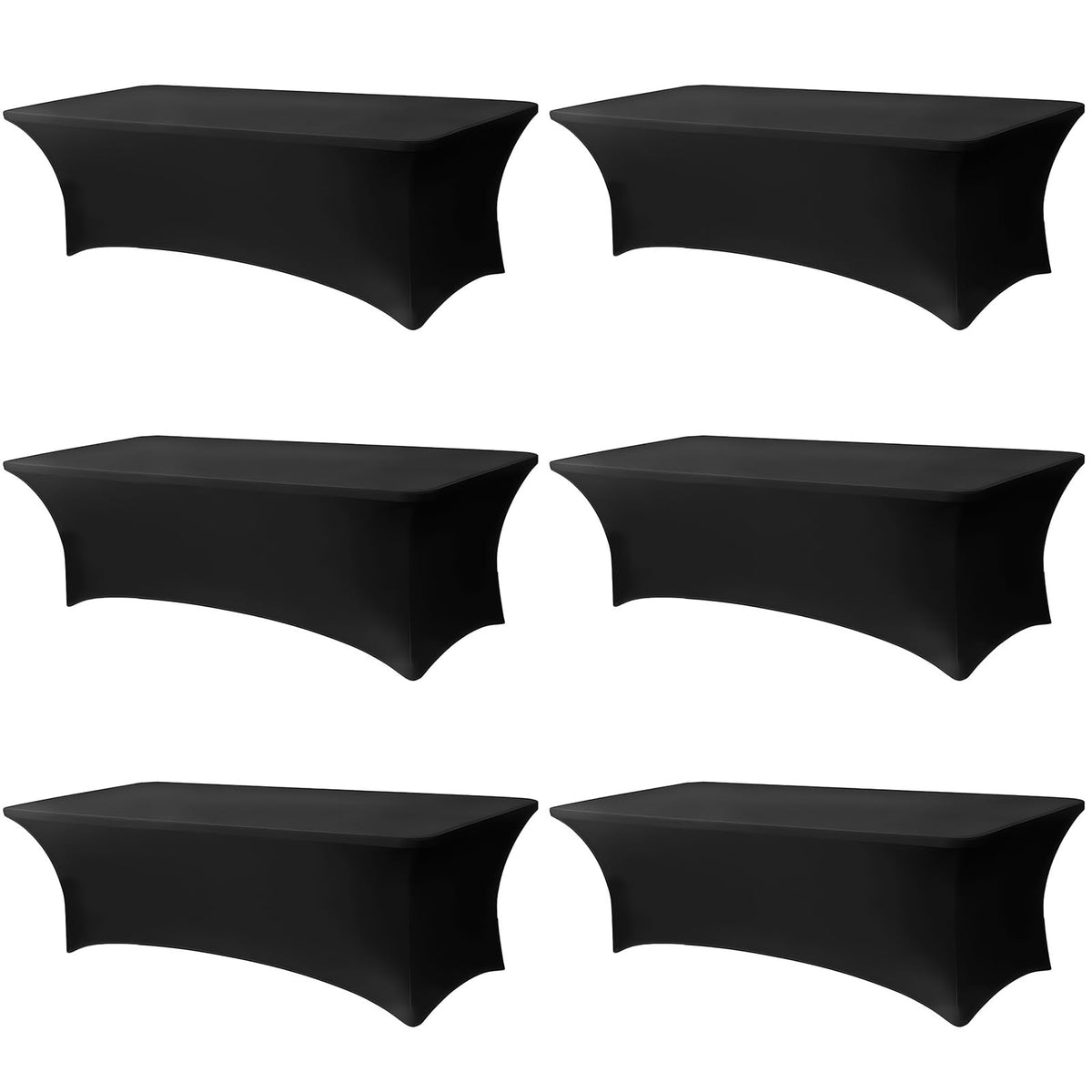 Black Tablecloths 96x30 Inch Table Cloths for 8 Foot Rectangle Tables, Wrinkle Resistant Washable Rectangular Spandex