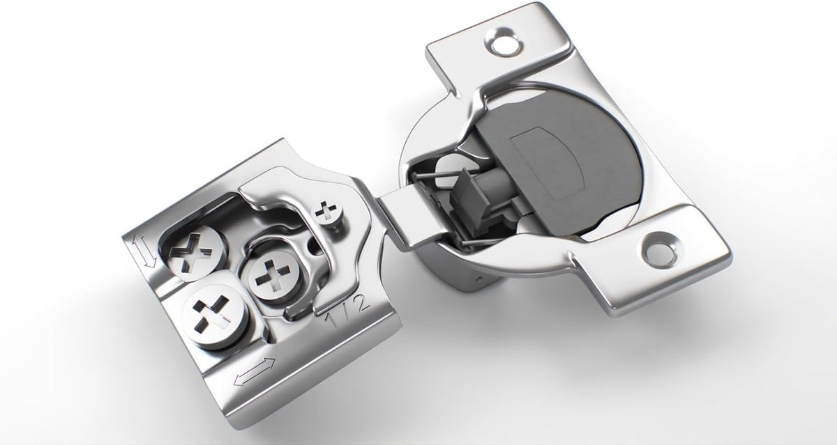 20 Pack, 1/2" Overlay 3D Soft Close Concealed Hinge for Face Frame Door, Smooth Slow Self Closing Hinges, Satin Nickel