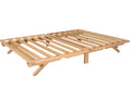 Fold Platform Bed - Full Bed Frame - Unfinished Wood Bed Frame - Full Size Folding Bed - Natural, Minimalist Bed