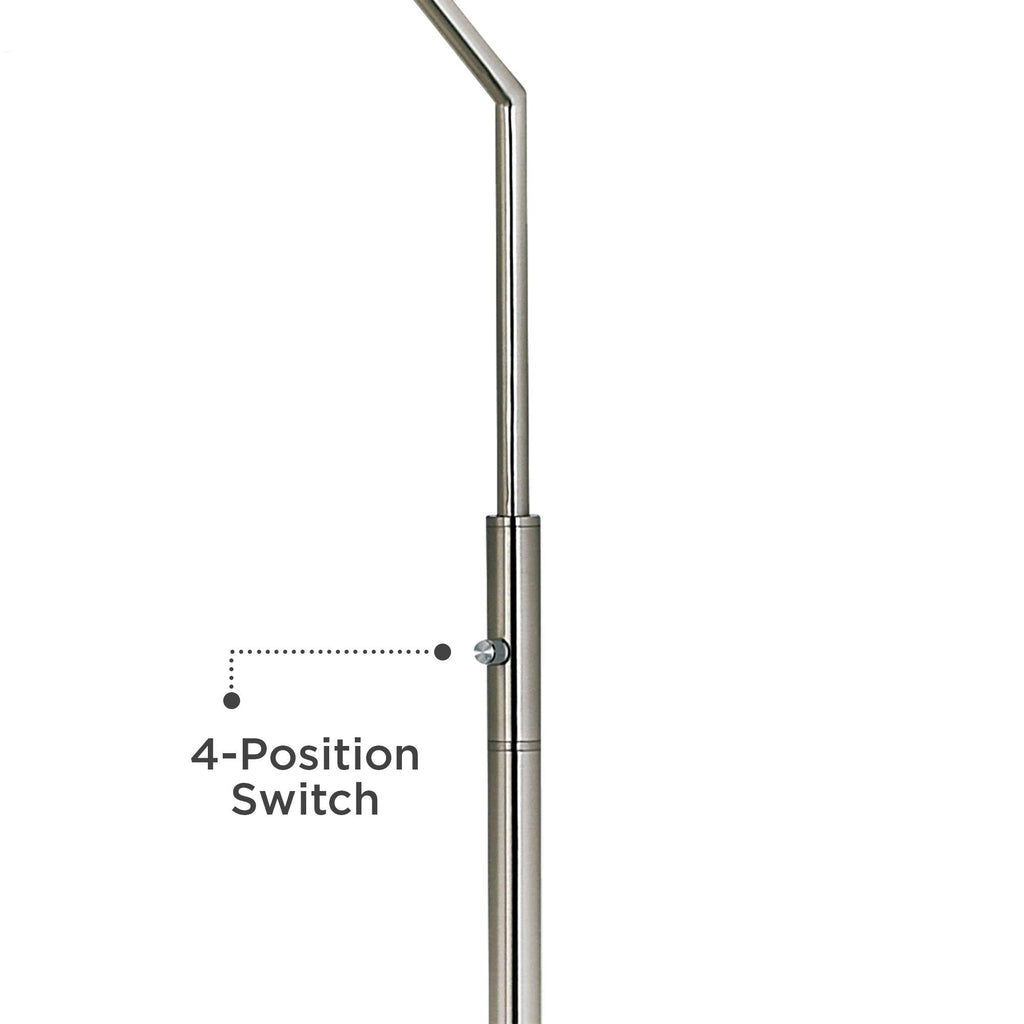 Inspired Arco Style 71 1/2" Tall Blue Faux Silk Brushed Nickel Arc Floor Lamp