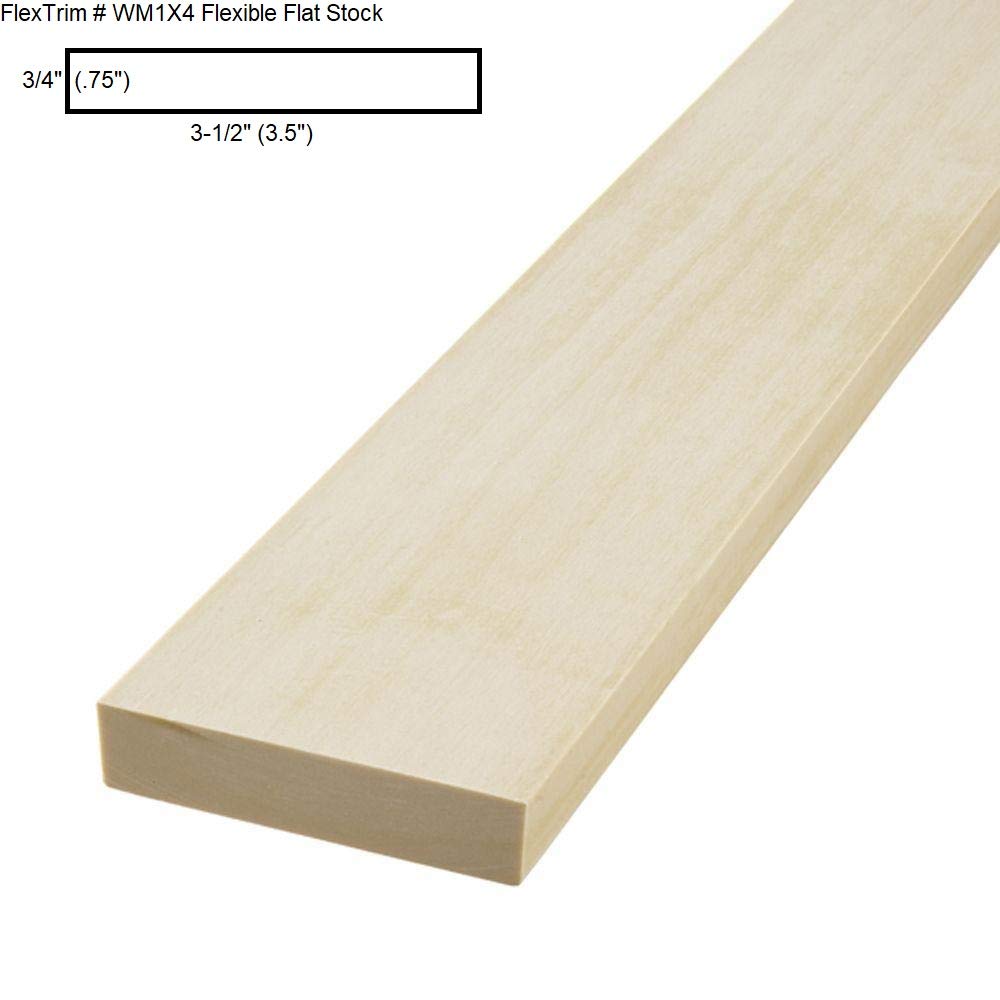 1X4 Flexible Flatstock: 3/4" x 3-1/2" x 12 feet Long for Arched jambs, Arched Casings, Curved Base molding - Made in