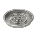 30" Round Drop-In Fire Pit Pan w/ Installed 24" Round Stainless-Steel Fire Ring Burner - Weatherproof, Whistle-Free