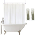 ExtraWide 108x70" White Shower Curtain Liner for Clawfoot Tub, S/Steel Hook