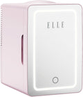 6L Mini Cooler Fridge with LED Makeup Mirror for Skincare & Cosmetic Storage Cooler & Warmer Removable Shelf Carrying