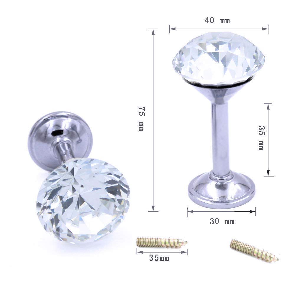 Shiny Clear Diamond Crystal Goblet Shape Curtain Holdbacks Curtain Buckle Wall Hooks Coat Hangers Drapery - 4 Pieces