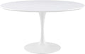 Inspired Saarinen Style Tulip Round Pedestal Dining Table — White Top, 54″ Round