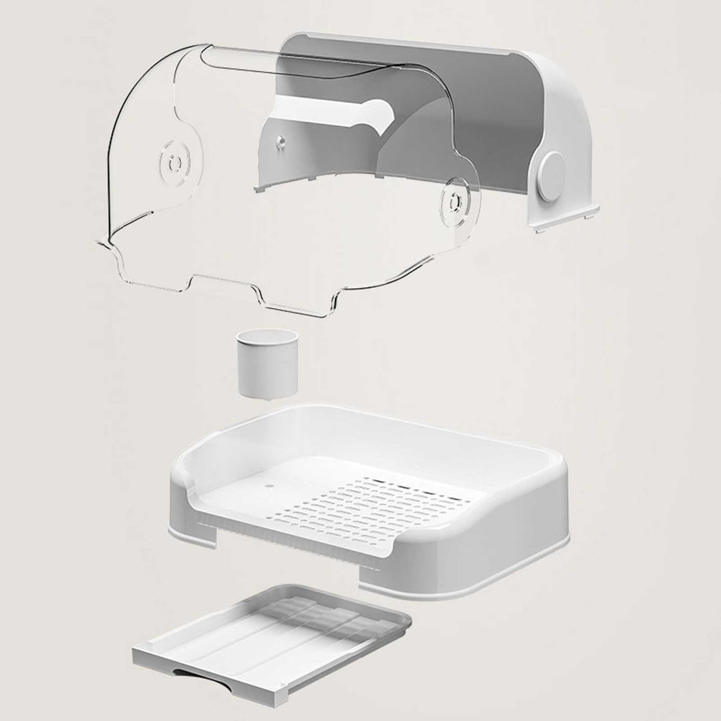 Baby Bottle Drying Rack with Lid,Baby Bottle Storage with Removable Drain,Tray Space Saving Infant Bottle Rack Dryer