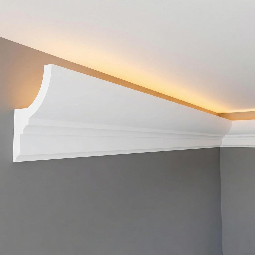 10 Pack 47.24′′(Total 39.4 Ft) Ceiling Crown Molding with LED Duct Kit