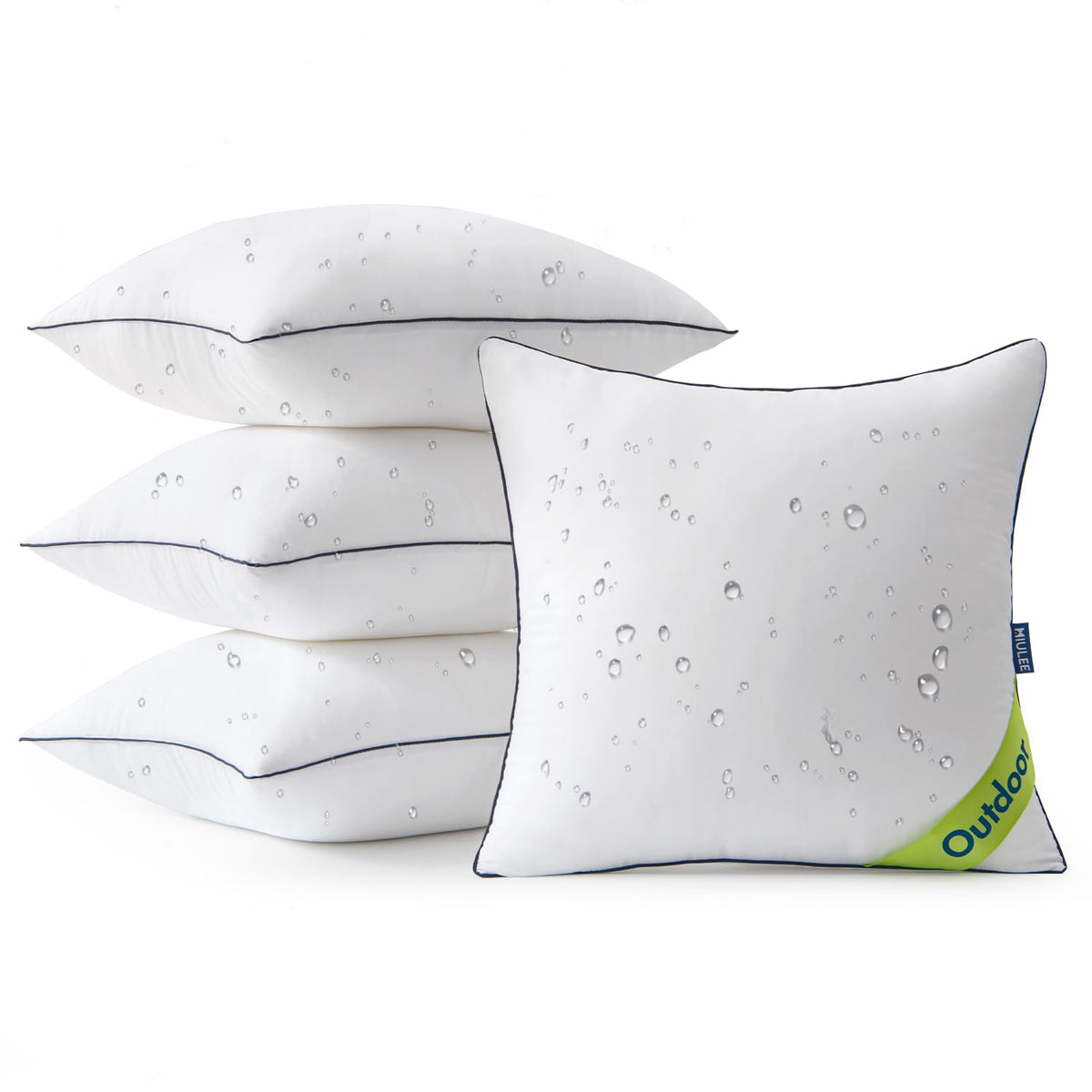18x18 Outdoor Pillows Pack 4 Waterproof Pillow Inserts
