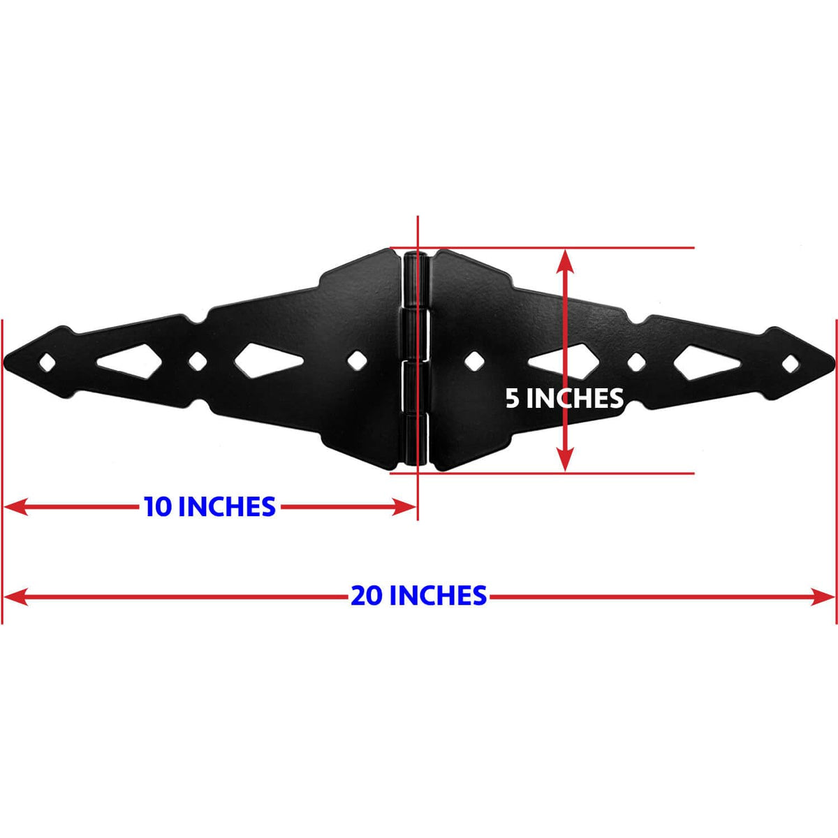 Black 10" Western Strap Hinge Kit, Pair, Wood Gates Hinge