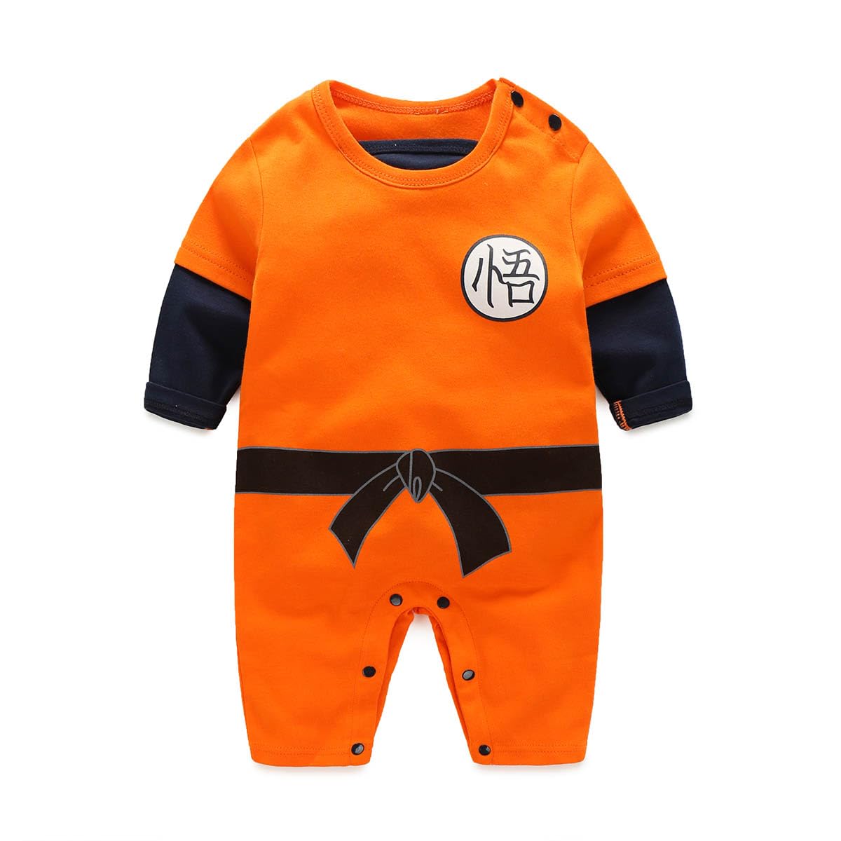 Newborn Baby Romper Outfit for Boys Girls Cartoon Long Sleeve Jumpsuit Coming Home Gift Baby Clothes Orange 12-24