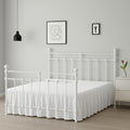 Ruffled Bed Skirt, White, 16 Inch Drop with Split Corners and Platform, Bed Skirt with Ruffles