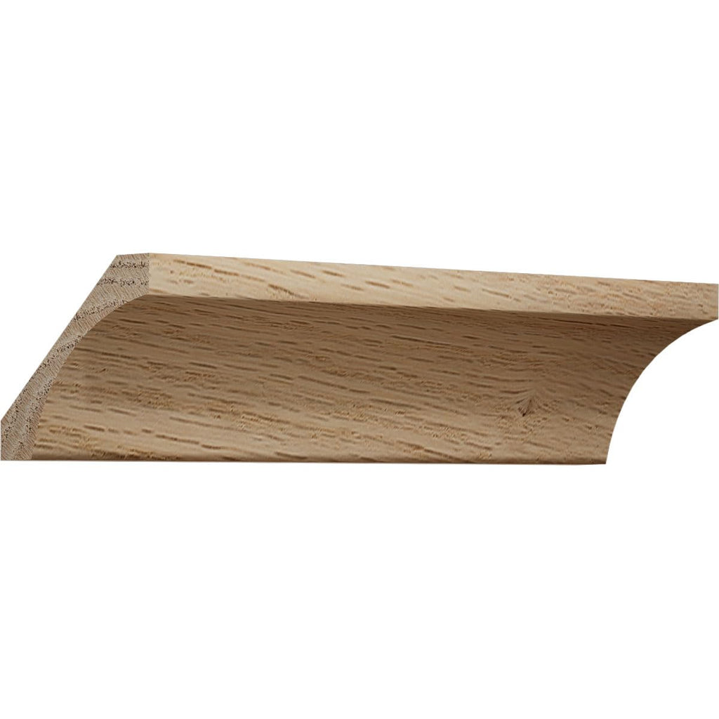 Crown Moulding, Solid Hardwood, 1 13/16"H x 2 1/16"P x 2 3/4"F x 96"L, Stain Grade White Oak