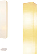 Beige Square Rice Paper Floor Lamp, Japanese-Style Corner Lamp