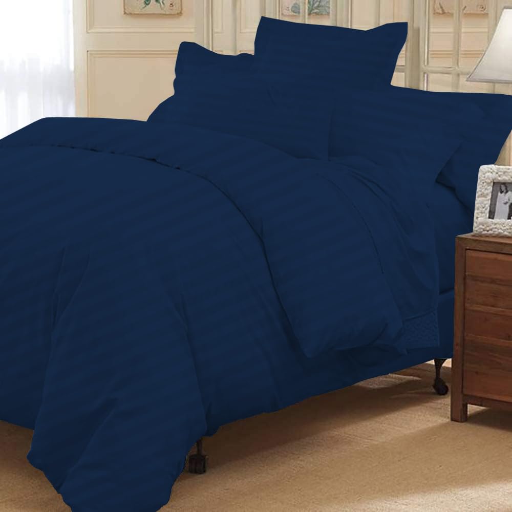 3 Piece Luxurious Duvet Cover Set 100% Egyptian Cotton Plus Size (128" x 128") Inch 1000 Thread Count