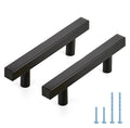Matte Black Pulls Cabinet Square Handles 3 Inch 30 Pack