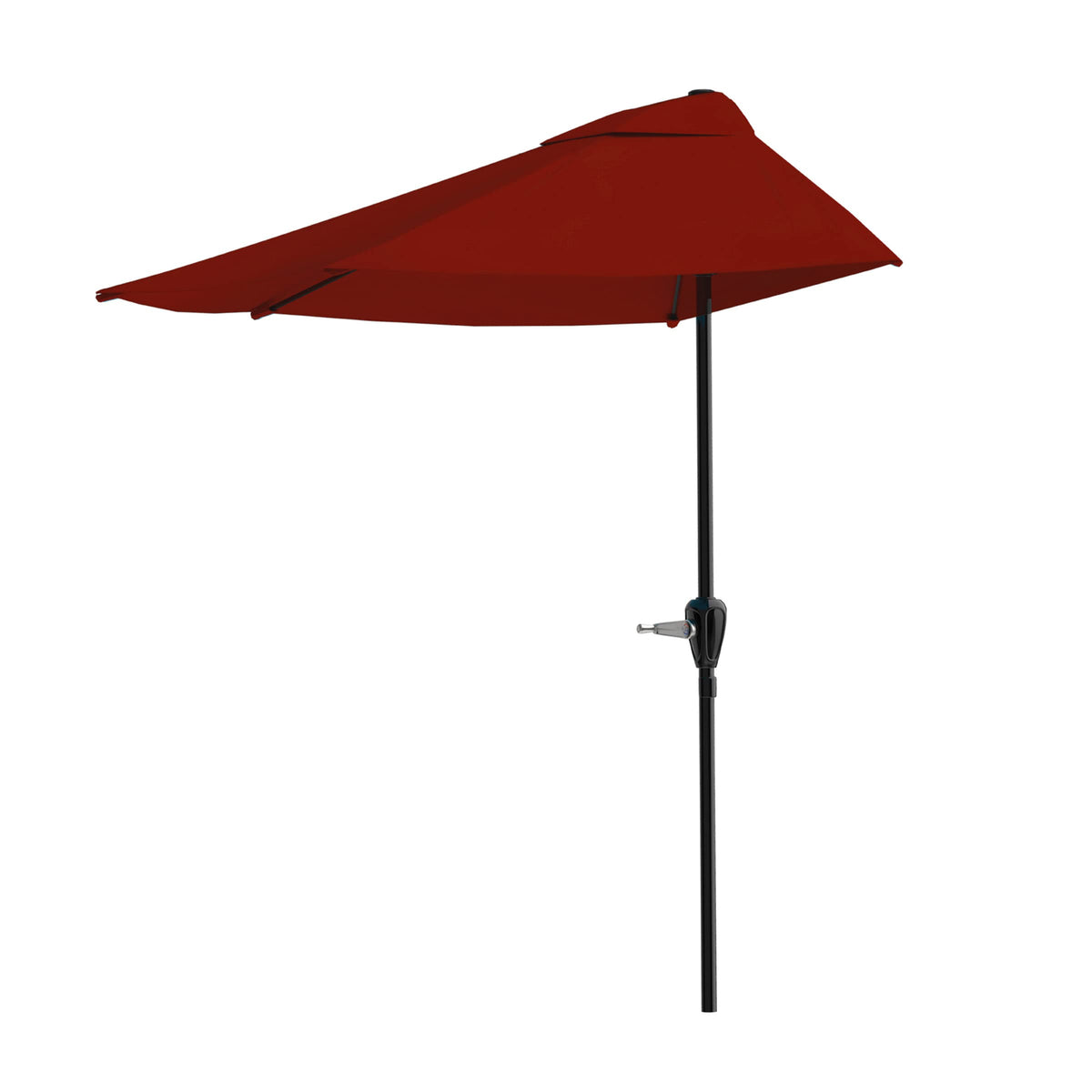9 ft Half Umbrella Outdoor Patio Shade, Maroon Red