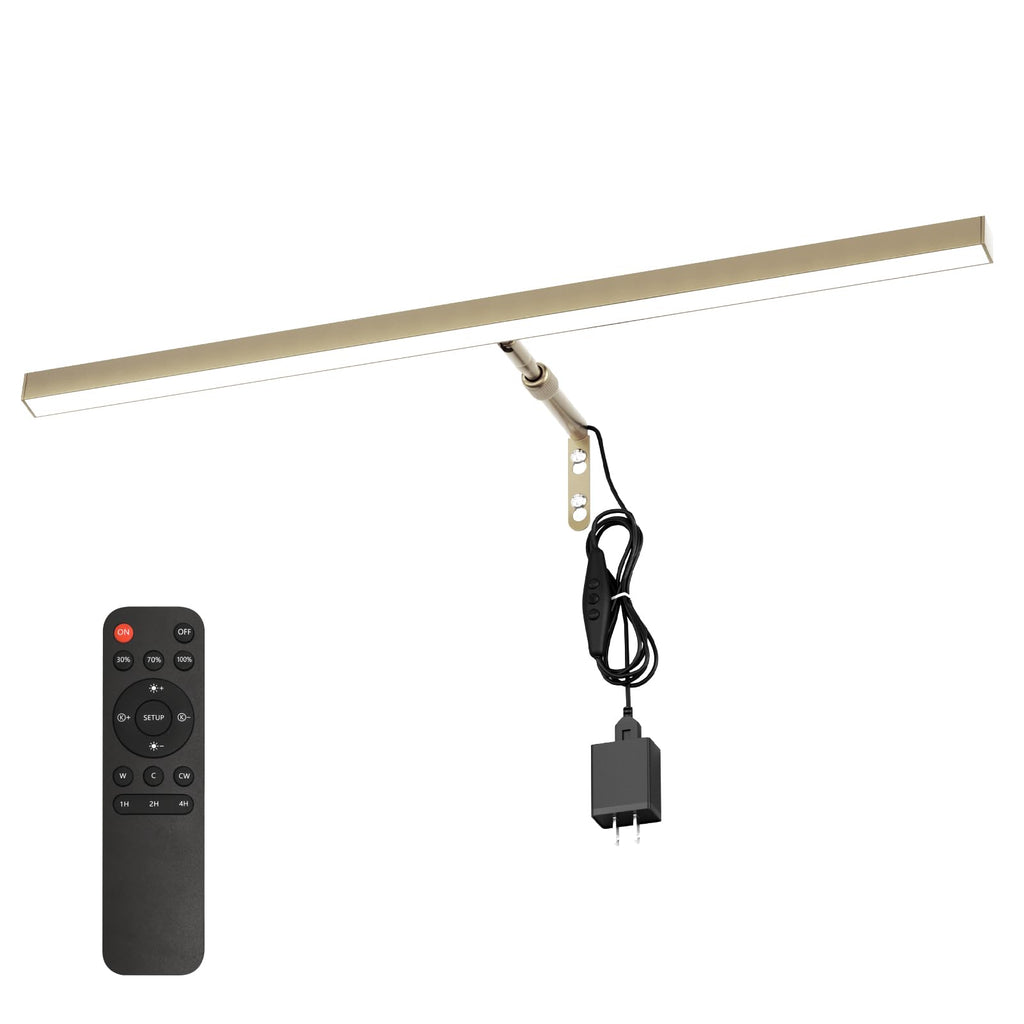 24" LED Picture Light Plug in, 9W Antique Brass Art Light
