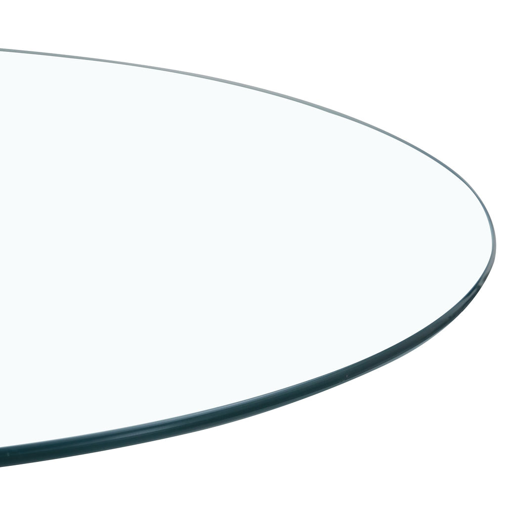 Inspired Saarinen Style 40 Inch Round Tempered Glass Dining Table for 2-4 Person, Modern Tulip Kitchen Table with Black Metal Base, Pedestal