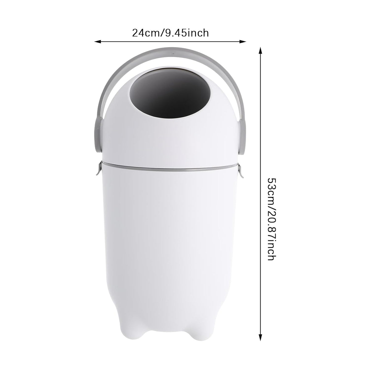 Diaper Pail Airtight Odor Lock 3.96 Gal Nursery Trash Can Holds 16 Diapers Easy Clean