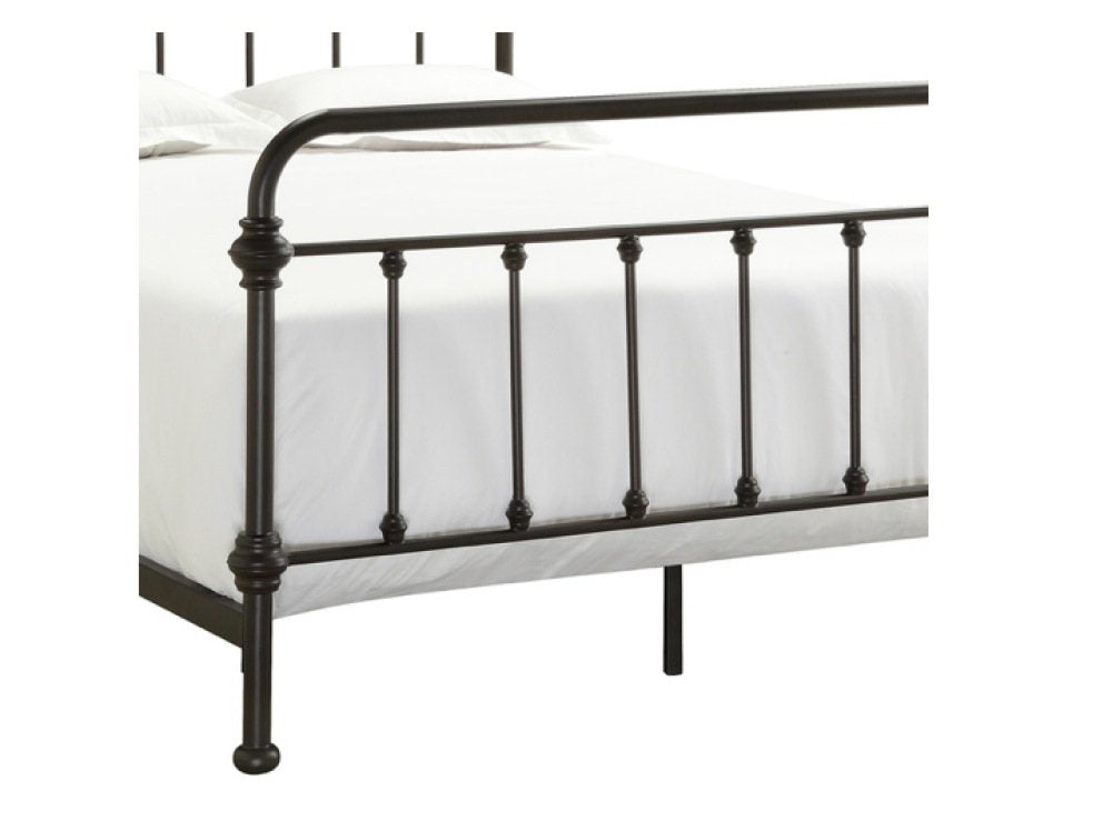 Wrought Iron Bed Frame Dark Bronze Metal Queen Size USA Vintage Look Shabby Chic French Country (Queen)