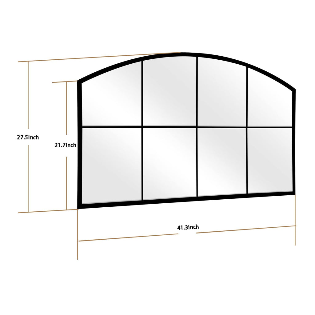 42x28 Large Black Arched Window Pane Wall Mirrors, Farmhouse Decor