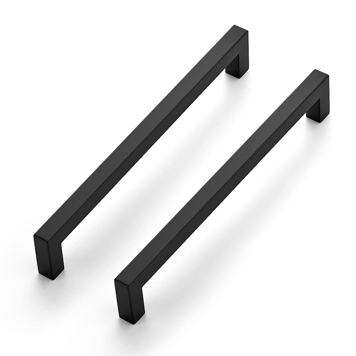 Matte Black Cabinet Handles Square Pulls 8 Inch 14 Pack