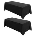 Classic Series 2 Pack 90 * 132inch Black Rectangle Tablecloth