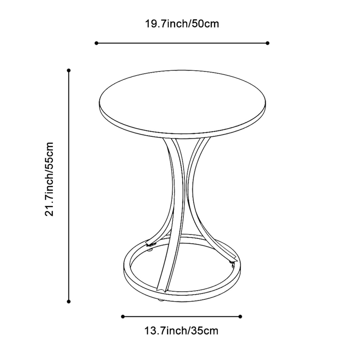 Inspired Saarinen Style Round Small Side Table, Tulip Coffee Accent Table