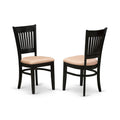 West Furniture VAC-BLK-C Vancouver Dining Chairs - Linen Fabric Upholstered Wood Chairs, Set of 2, Black
