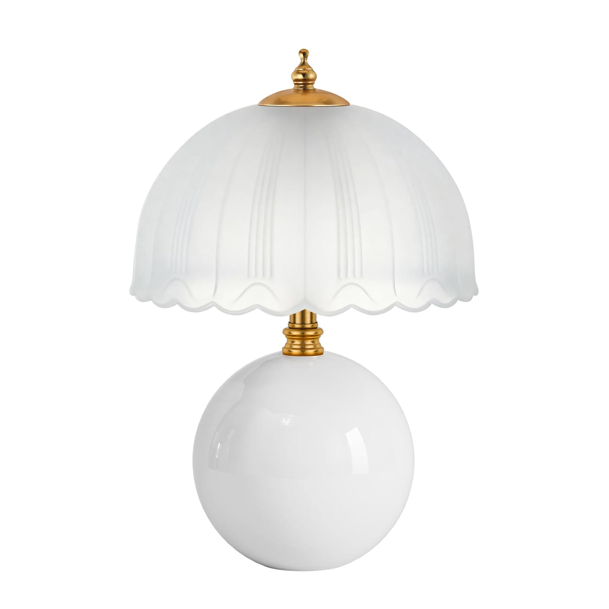 Mushroom Table Lamp, Ceramic Bedside Lamp with Glass Shade, 3-Way Lighting (2700K-5000K) Rocker Switch, Small