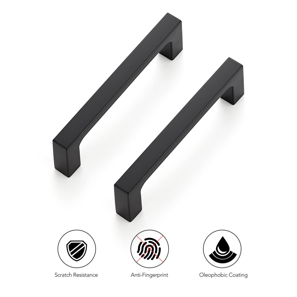 Matte Black Kitchen Cabinet Handles 3-1/2 Inch Pulls 40 Pack