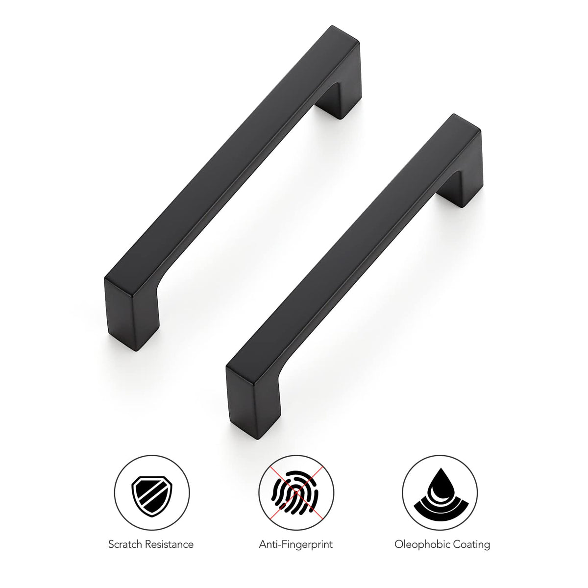 Matte Black Kitchen Cabinet Handles 3-1/2 Inch Pulls 40 Pack