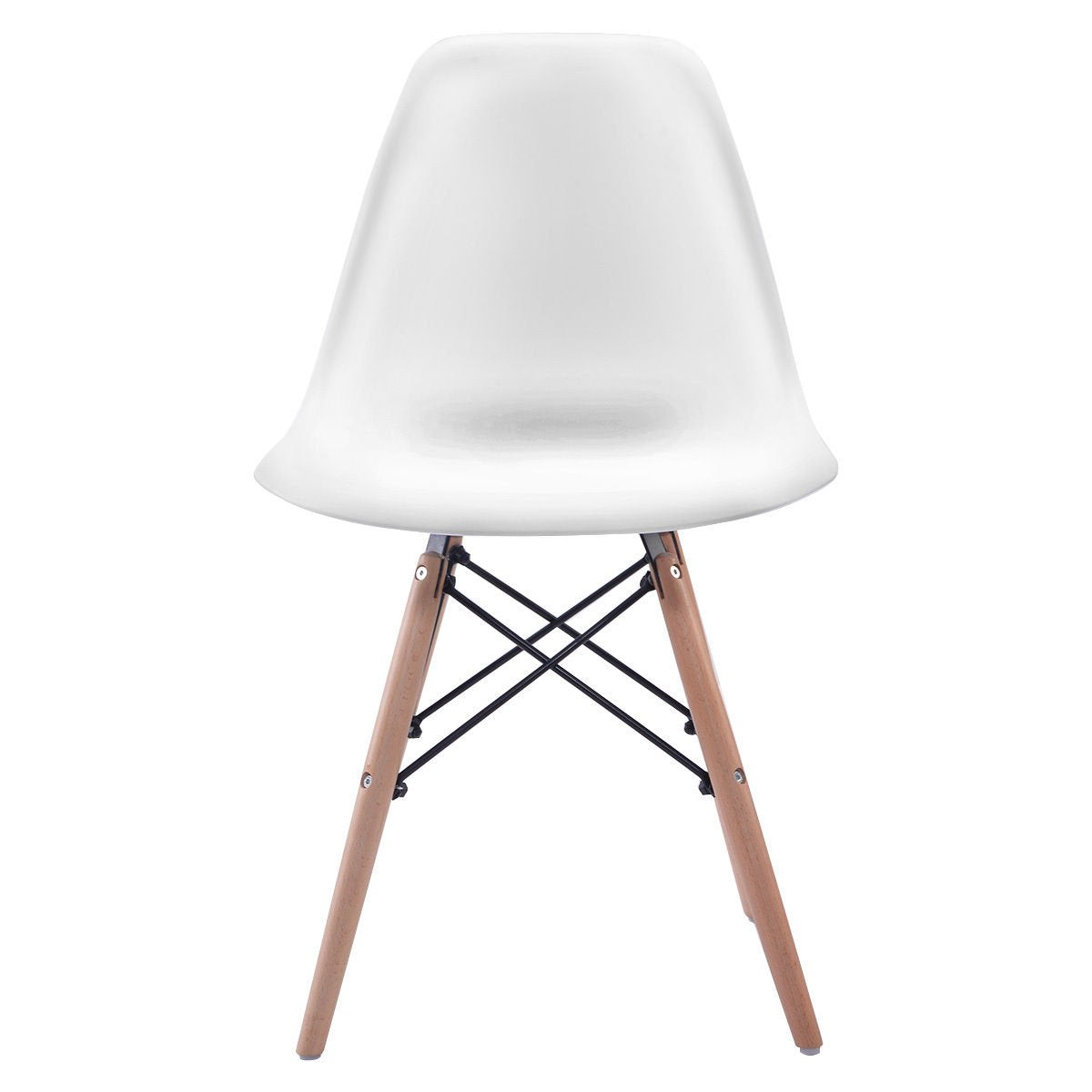 Inspired Eames Style Dinning Chair Set of 4, Mid Century Modern Eiffel DSW Shell Molded Plastic Chair, Dining, Living Room