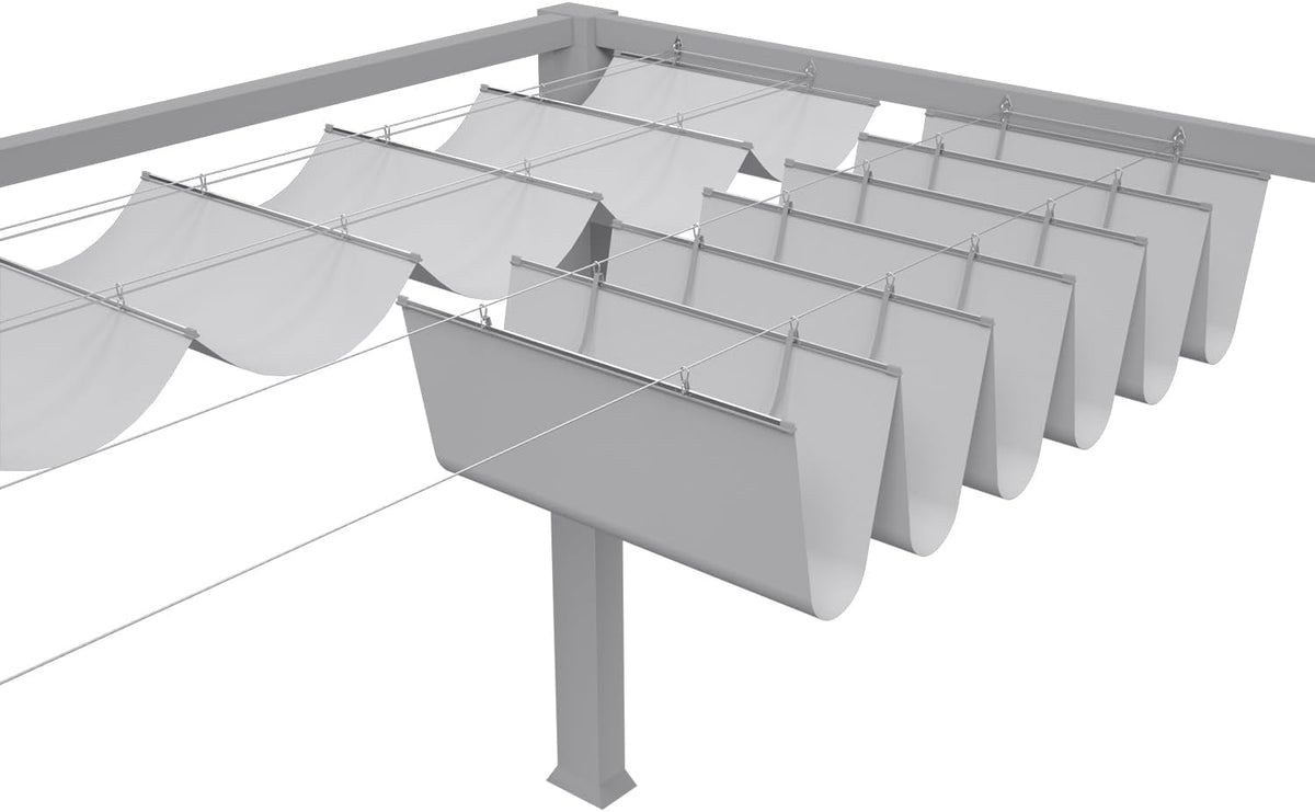 3' x 12' Waterproof Pergola Shade Cover Retractable Sun Shades Outdoor Patio Pergolas Canopy Replacement Pergola Kit