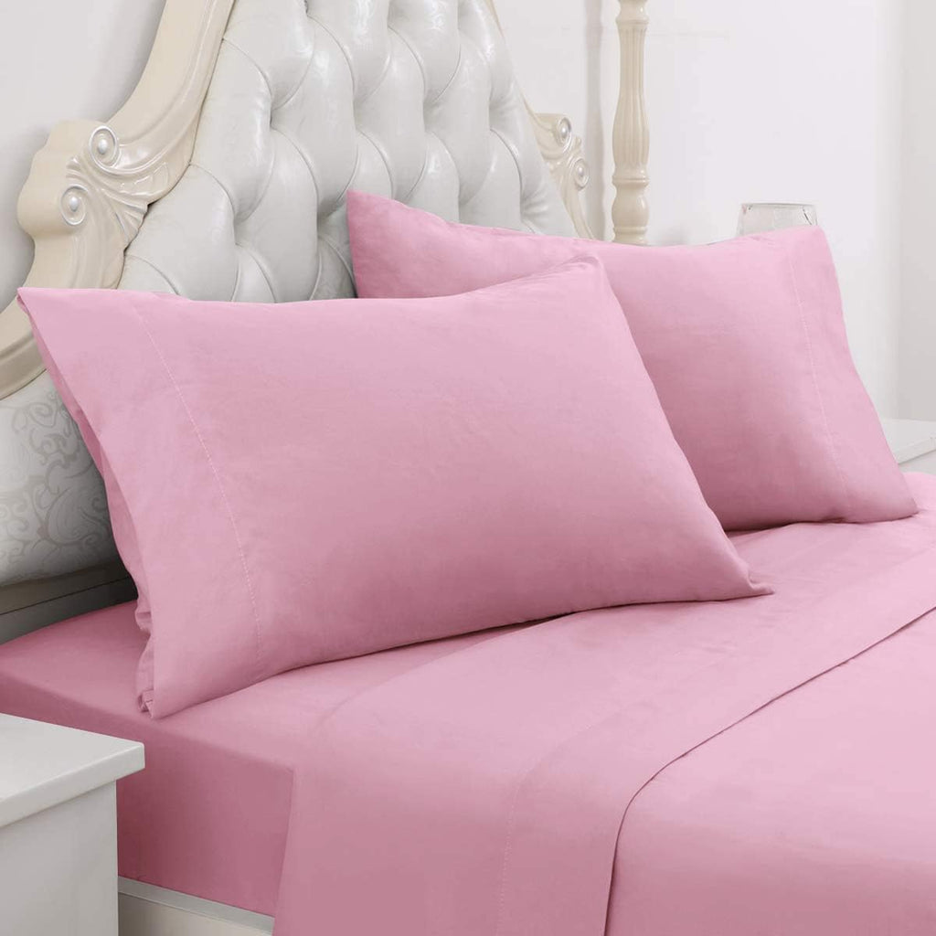 Premium Pima Cotton Sheet Set 400 Thread Count with Inch Deep Pockets, Twin XL-Baby Pink