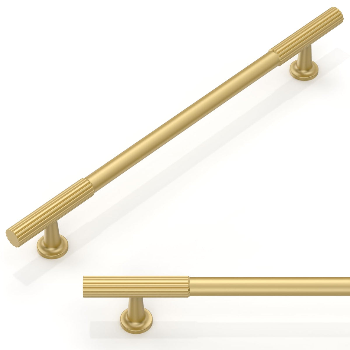 10 Pack Brushed Gold Cabinet Pulls 8 Inch(203mm) Kitchen Cabinet Handles Cabinet Hardware for Drawer Pulls
