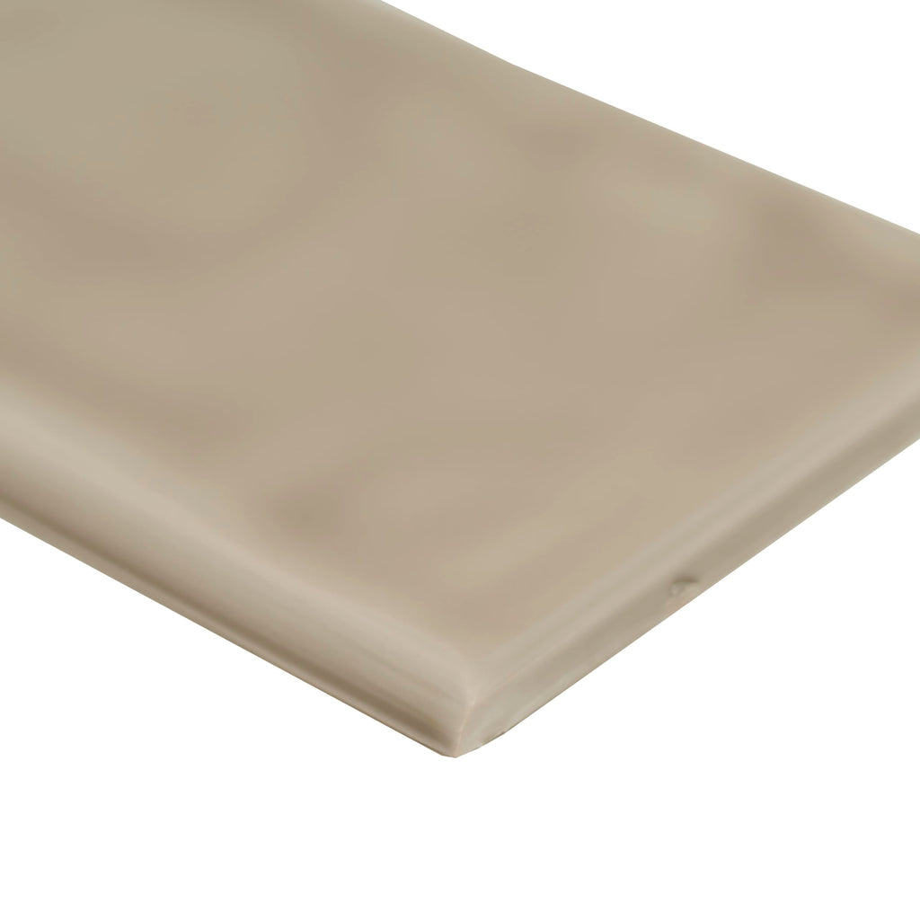 Bullnose Ceramic Subway Wall Tile | Urbano Warm Concrete | 4" x 12"