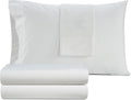Full Bed Sheet Set, 100% Egyptian Cotton Percale, White, Crisp, 4Pc