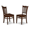 West Furniture GRC-MAH-W Groton Dining Room Chairs - Slat Back Wood Seat Chairs, Set of 2, Mahogany