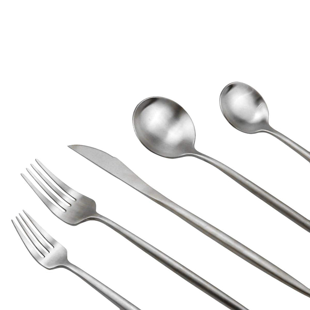 Luxury Flatware, Silverware Sets, 24-pieces Elegant Cute 18/10 Stainless Steel Silverware Set for Eating Home Kitchen