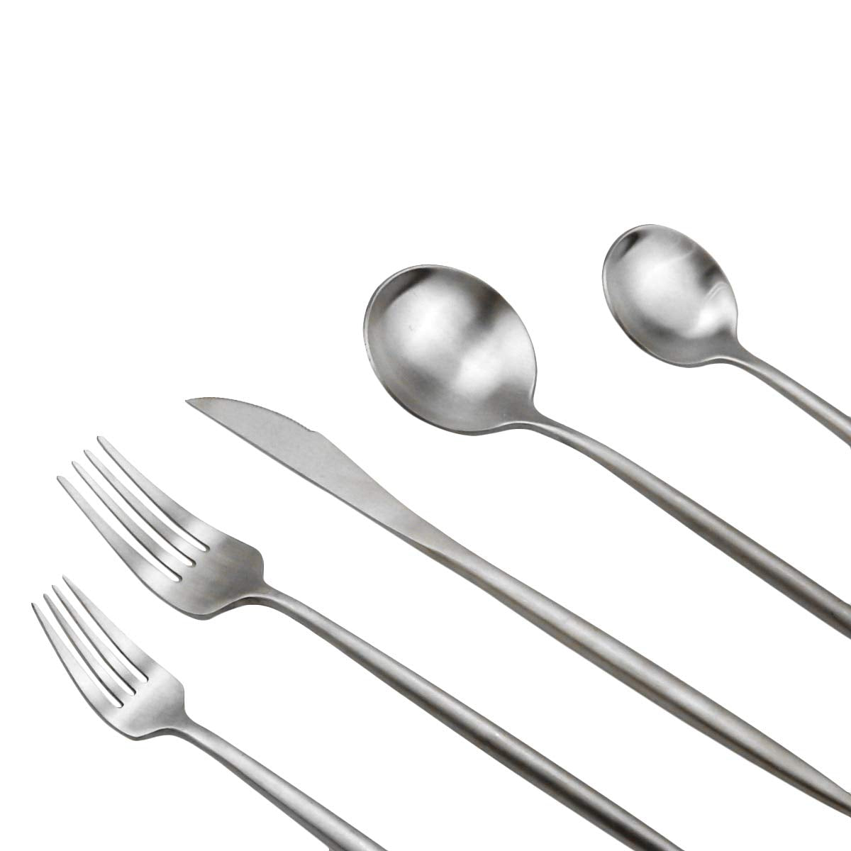 Luxury Flatware, Silverware Sets, 24-pieces Elegant Cute 18/10 Stainless Steel Silverware Set for Eating Home Kitchen