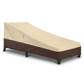 Patio Chaise Lounge Cover, 80" L x 32" W x 25" H, Beige and Brown