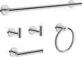 5 Pieces Bathroom Hardware Set SUS304 Thicken Stainless Steel-Towel Rack Kit Include 24" Towel Rod + Bath Towel Ring