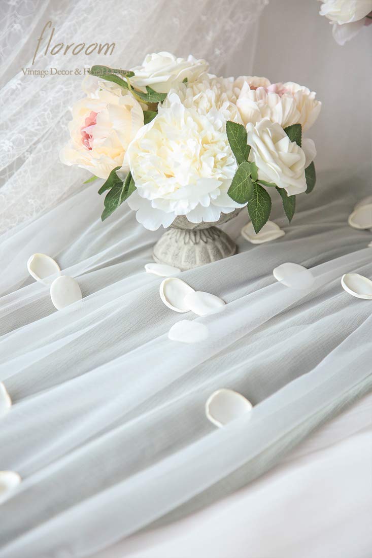 500pcs Rose Petals Ivory Faux Silk Flower Petals for Wedding Flower Girl Basket White Aisle Scatter Dinner Table