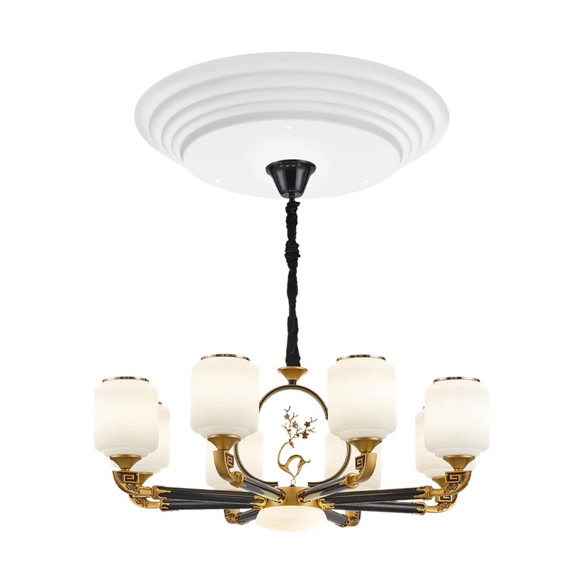 Chandelier Hoist Lifter Cover Large Ceiling Medallion for Electric Hoist 19.88inch Round Chandelier Cover Chandelier
