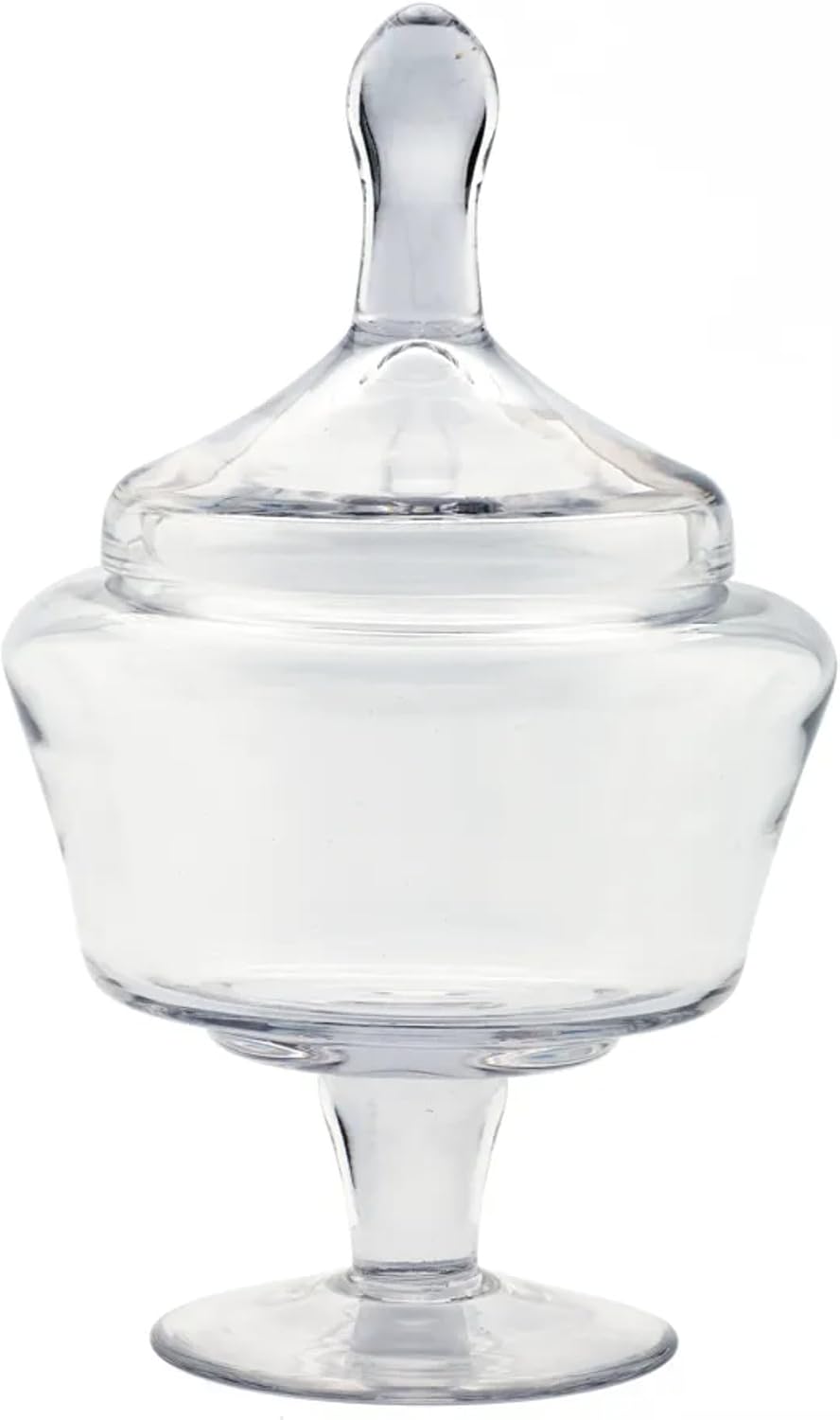Handblown Glass Apothecary Jar with Finial Lid - 11" - Clear